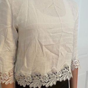 White Silk Women's Long Sleeve Blouse